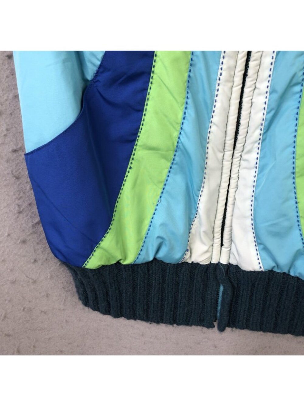 Free People Vest Womens M Blue Knit Back Puffer Stripe Colorblock Gorpcore - Picture 8 of 16